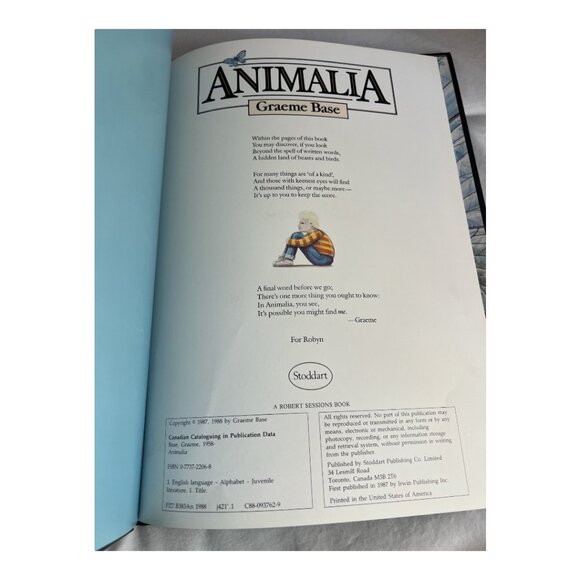 Hardcover Animalia by Graeme Base Vintage 1987 Children's Book - Picture 4 of 13